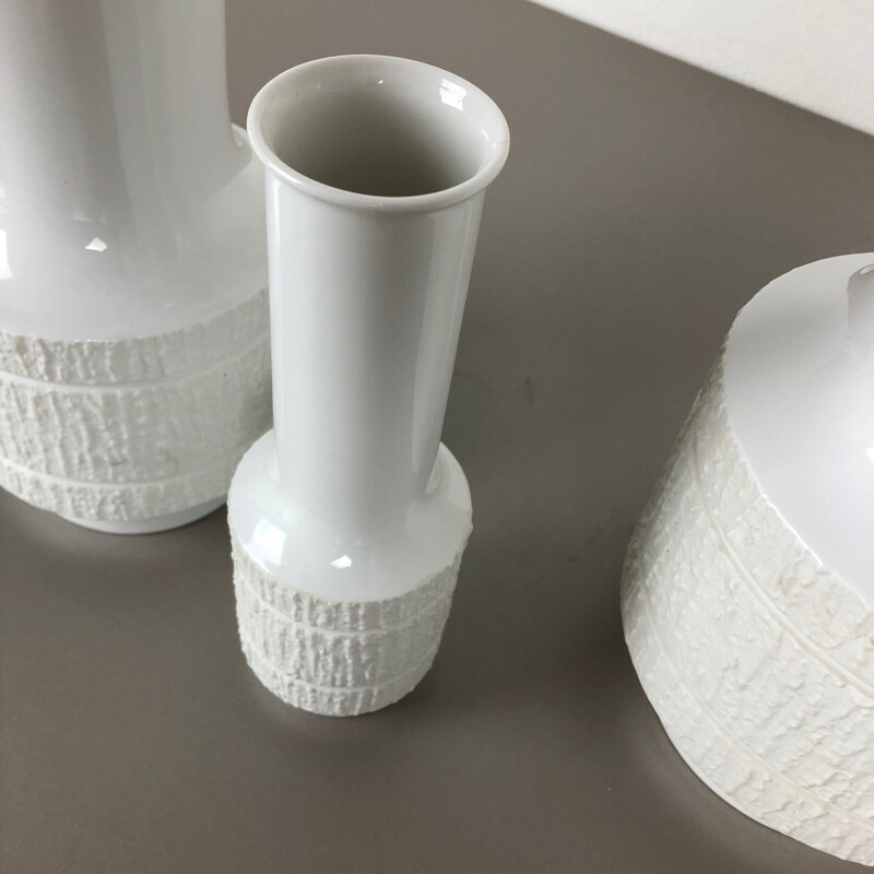 Set of 3 vintage porcelain vases by Richard Scharrer for Thomas, Germany 1970