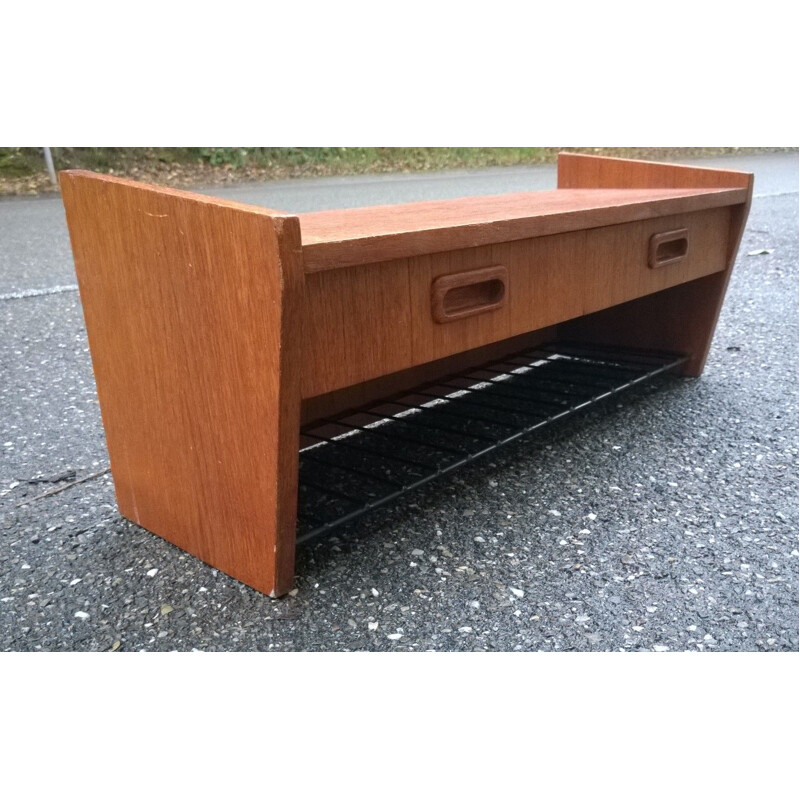 Vintage teak wall shelf