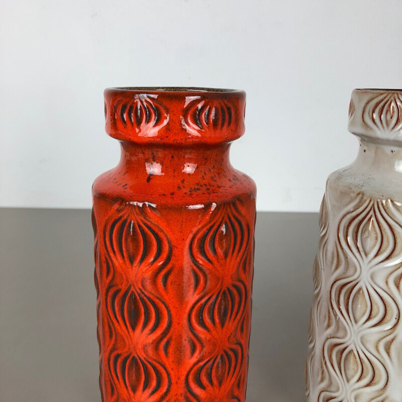 Pair of vintage pottery vases "Onion" by Scheurich, Germany 1970