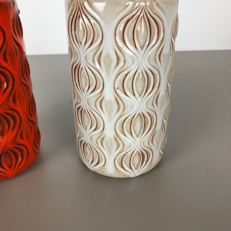 Paar Vintage-Töpferei-Vasen "Zwiebel" von Scheurich, Deutschland 1970