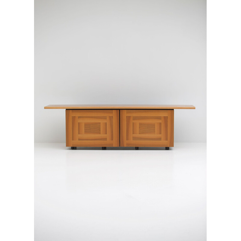 Vintage Sheraton Sideboard with Sliding Doors by Giotto Stoppino for Acerbis