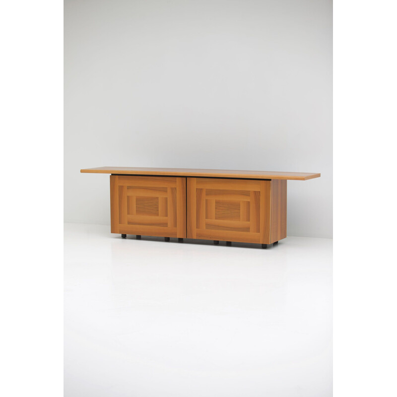 Vintage Sheraton Sideboard with Sliding Doors by Giotto Stoppino for Acerbis