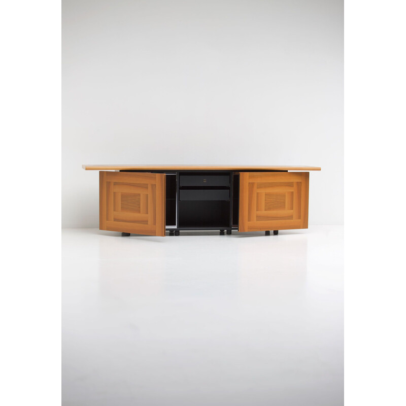 Vintage Sheraton Sideboard with Sliding Doors by Giotto Stoppino for Acerbis