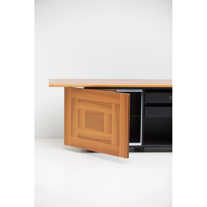 Vintage Sheraton Sideboard with Sliding Doors by Giotto Stoppino for Acerbis