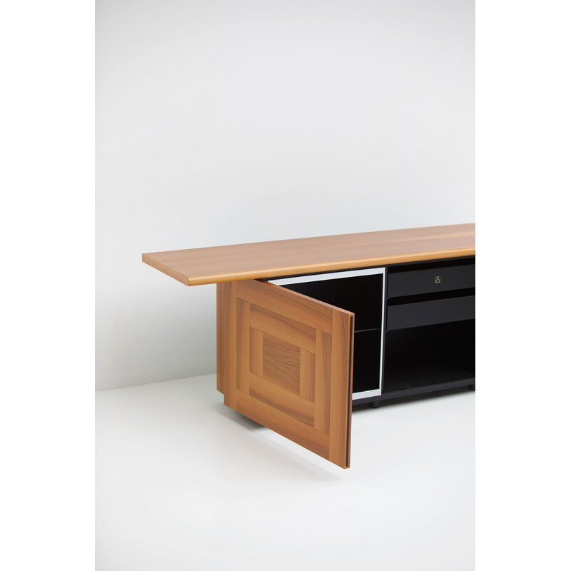 Vintage Sheraton Sideboard with Sliding Doors by Giotto Stoppino for Acerbis