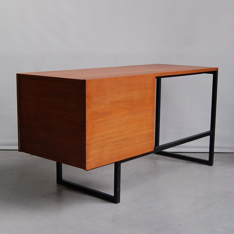 Vintage modernist desk by Pierre Guariche for Meurop
