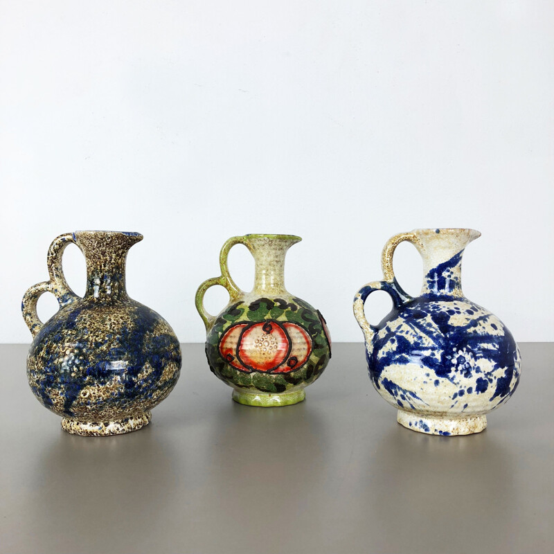 Set of 3 Original Ceramic Studio Pottery Vase by Marei Ceramics, Germany