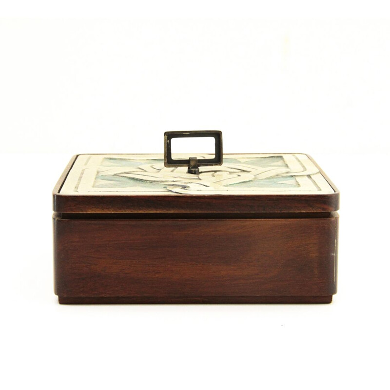 Vintage wood and Silver Box from Ottaviani, 1970s