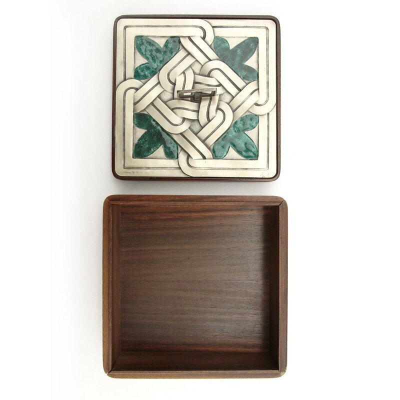 Vintage-Box aus Holz und Silber von Ottaviani, 1970