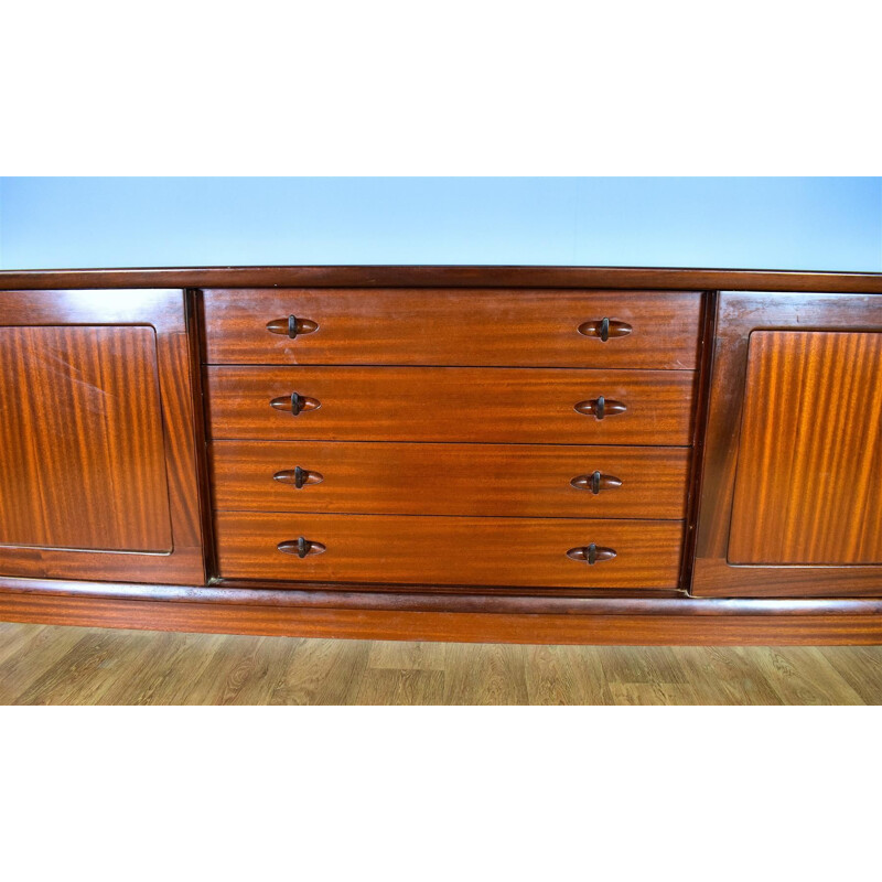 Vintage long sideboard in mahogany by H.W. Klein for Bramin, 1970s