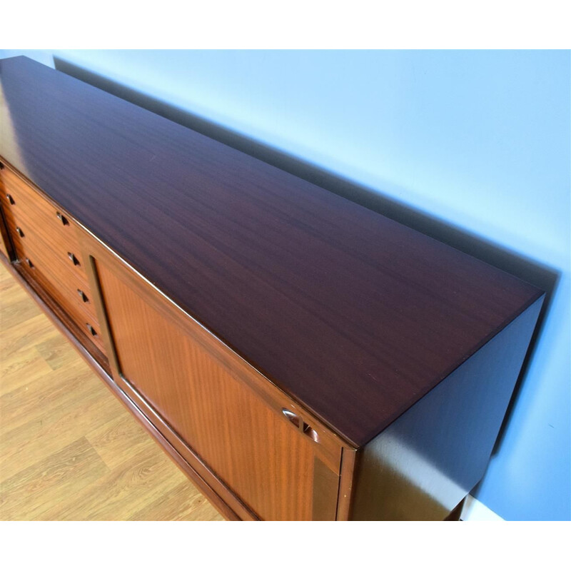 Vintage long sideboard in mahogany by H.W. Klein for Bramin, 1970s