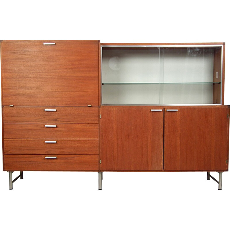 Pastoe teak, metal and glass cabinet, Cees BRAAKMAN - 1950s