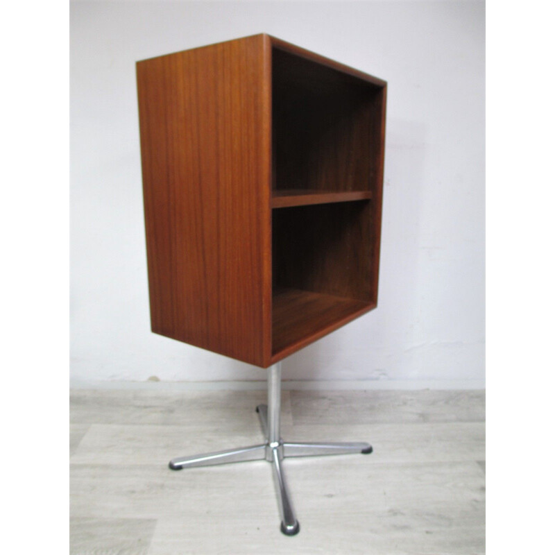 Vintage metal and teak cabinet, Sweden, 1970s