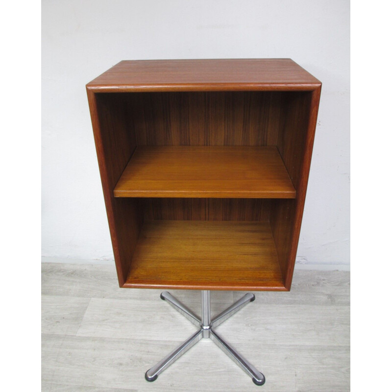 Vintage metal and teak cabinet, Sweden, 1970s