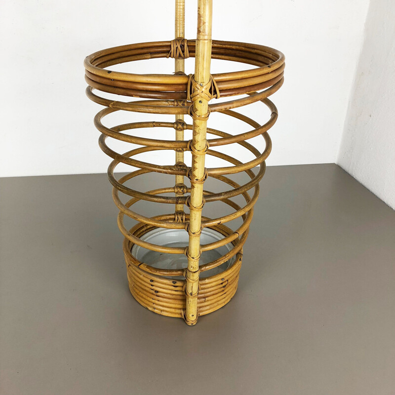 Vintage Rattan Umbrella Stand, France, 1970s