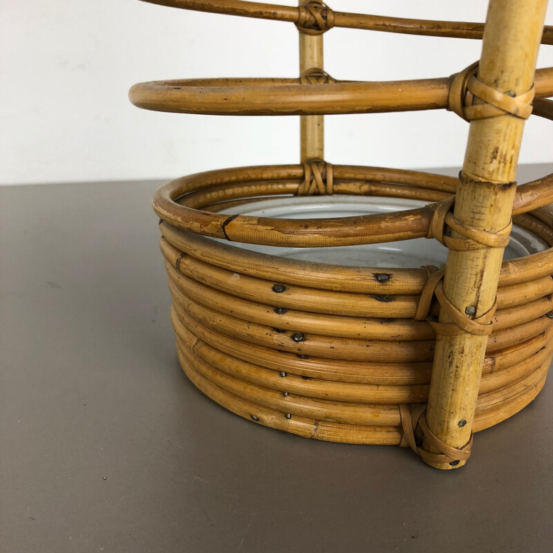 Vintage Rattan Umbrella Stand, France, 1970s