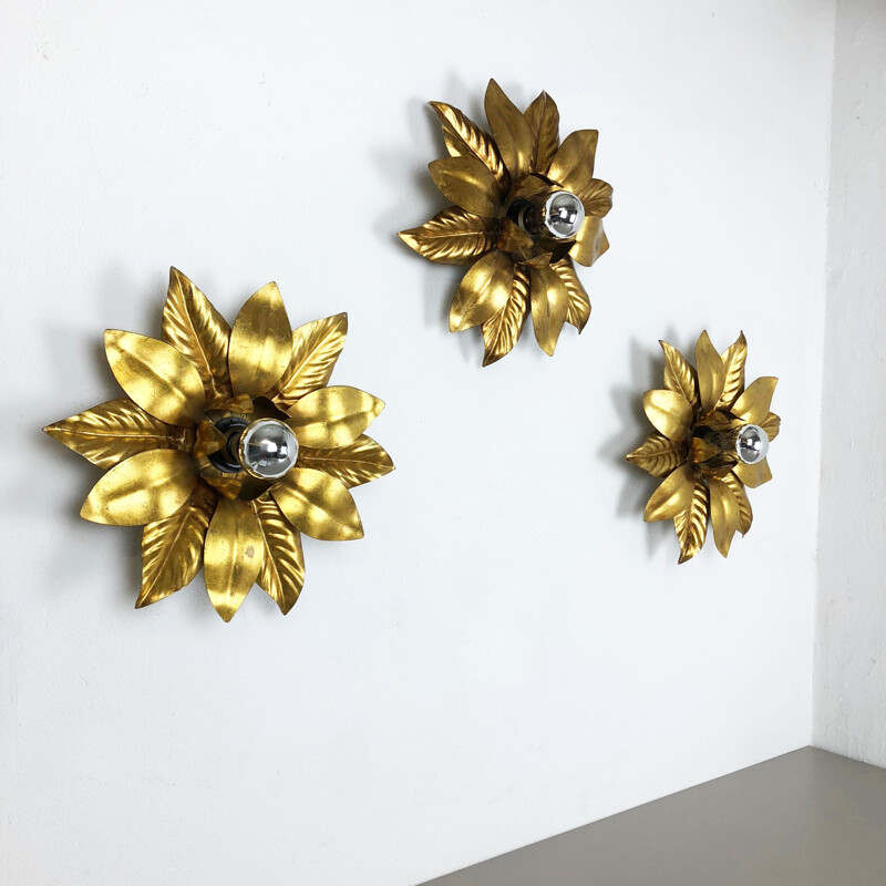 Set of 3 vintage Wall lights, Italy, 1960s