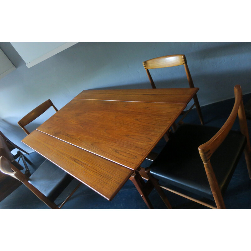 Vintage Teak Adjustable Dining Table by Kai Kristiansen, 1960s