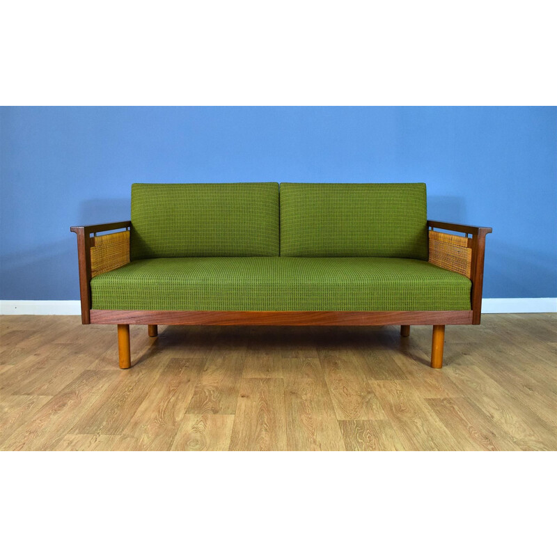 Vintage Teak and Wool Sofa by Illum Wikkelsø, 1960s