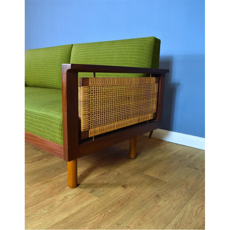 Vintage Teak and Wool Sofa by Illum Wikkelsø, 1960s
