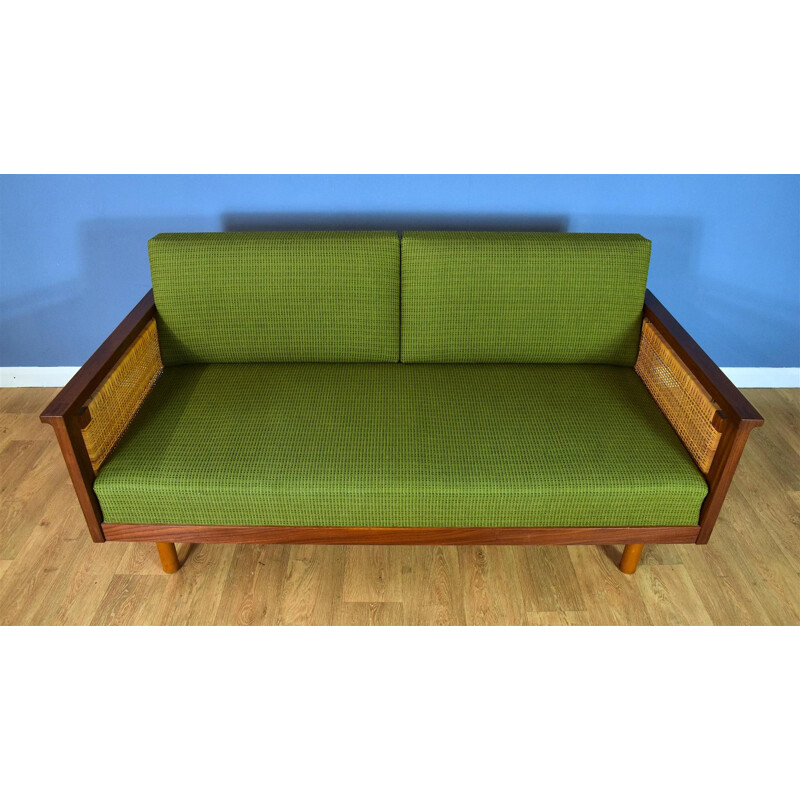 Vintage Teak and Wool Sofa by Illum Wikkelsø, 1960s