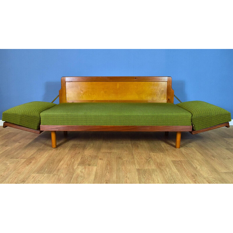 Vintage Teak and Wool Sofa by Illum Wikkelsø, 1960s