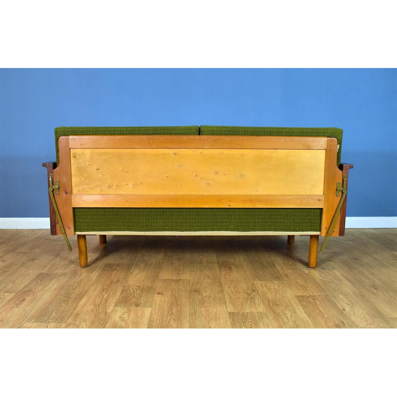 Vintage Teak and Wool Sofa by Illum Wikkelsø, 1960s