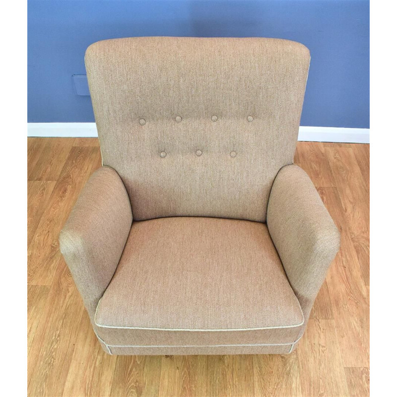 Vintage Grey Wool armchair, 1950s