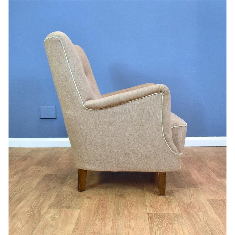 Vintage Grey Wool armchair, 1950s