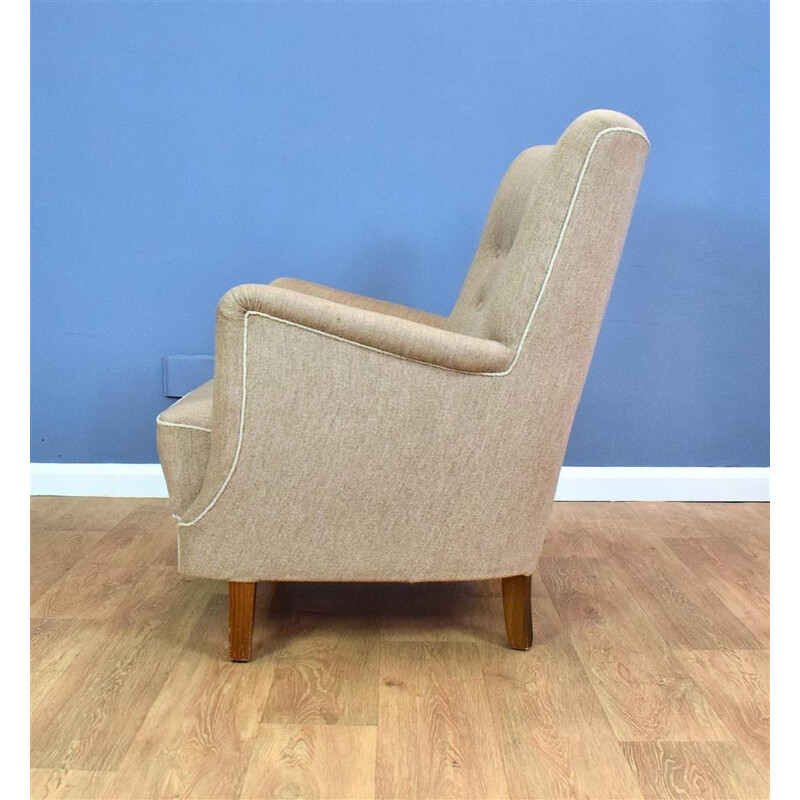 Vintage Grey Wool armchair, 1950s