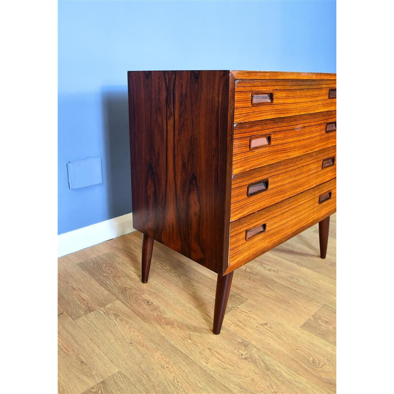 Vintage Rosewood Chest of 4 Drawers by Hundevad, 1960s