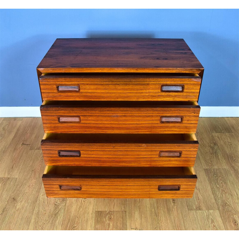 Vintage Rosewood Chest of 4 Drawers by Hundevad, 1960s