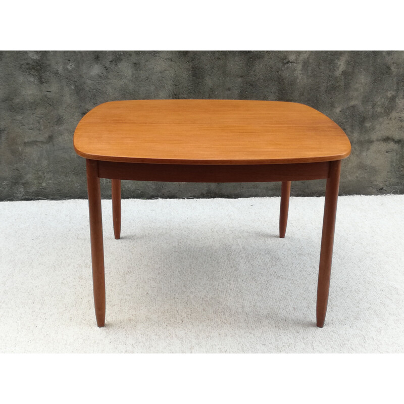 Scandinavian square extensible vintage table, 1960s