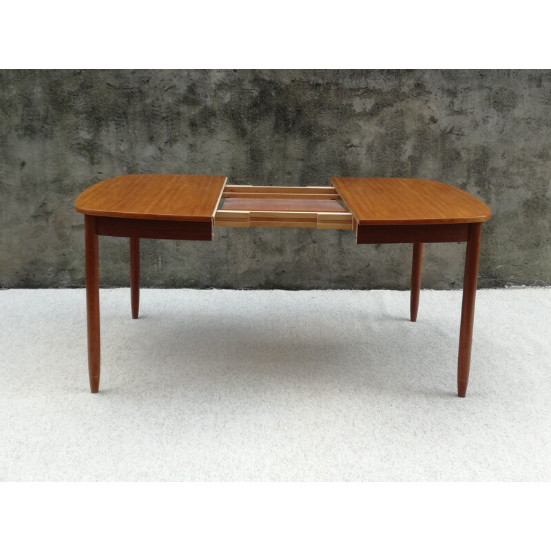 Scandinavian square extensible vintage table, 1960s