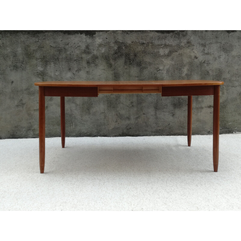 Table scandinave carré extensible vintage, 1960s