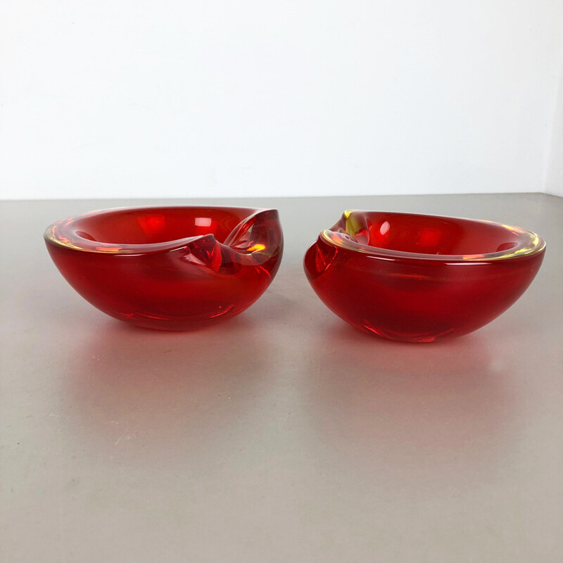 Par de taças de vidro Murano Sommerso vintage de Cenedese Vetri, 1960-1970