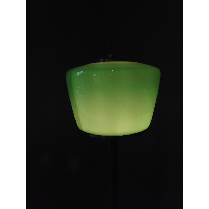 Green Italian floor lamp in Murano's glass, marble and brass, Gino SARFATTI - 1960s