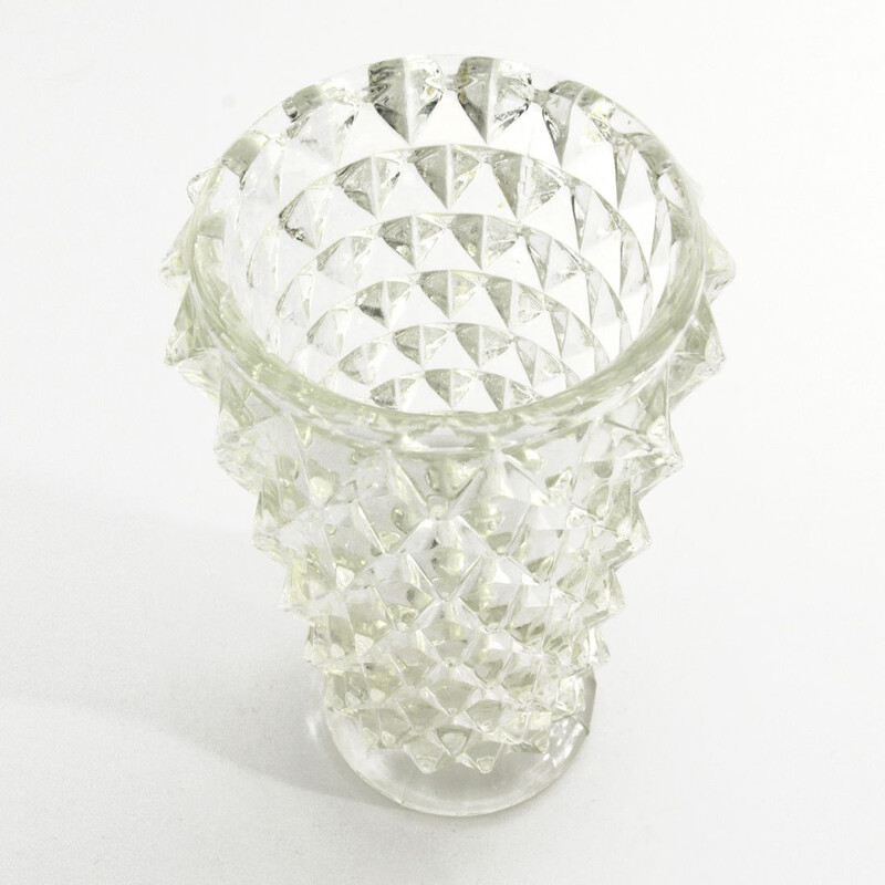 Vintage rostrato Glass Vase, 1930s