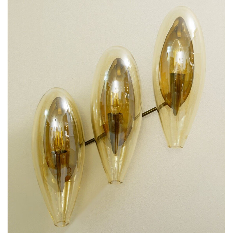 Vintage wall light in smoked glass from Murano, Italy