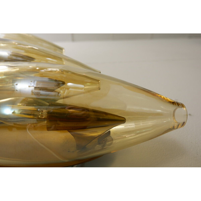 Vintage wall light in smoked glass from Murano, Italy