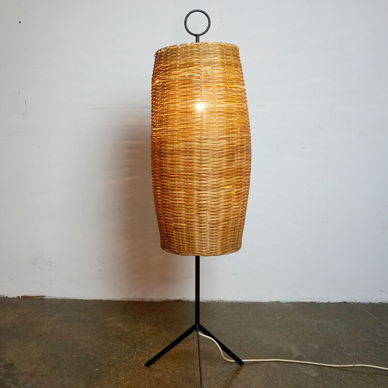 Vintage Austrian Wicker Floor lamp "Renee" by J.T. Kalmar