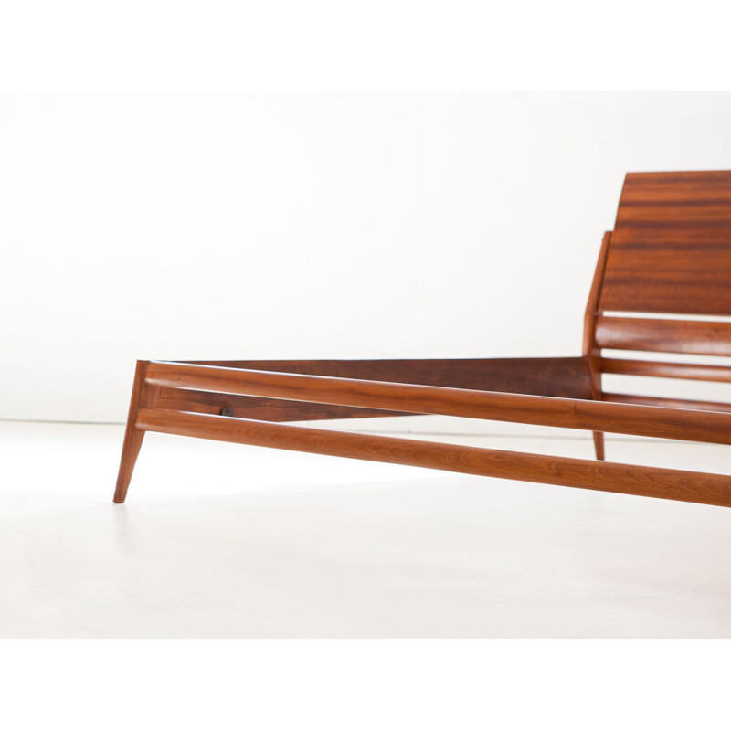 Italian Vintage Mahogany Double Bed by Silvio Cavatorta, 1950s