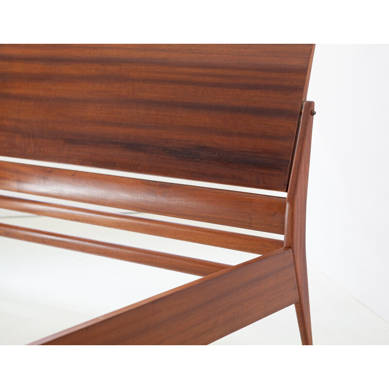 Italian Vintage Mahogany Double Bed by Silvio Cavatorta, 1950s