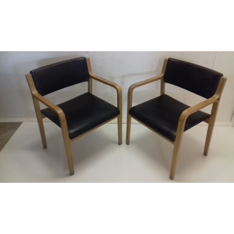 Pair of vintage bentwood armchairs by Dřevopodnik Holešov, Czechoslovakia 1960