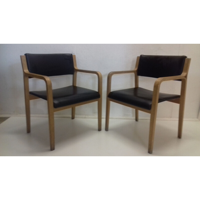 Pair of vintage bentwood armchairs by Dřevopodnik Holešov, Czechoslovakia 1960