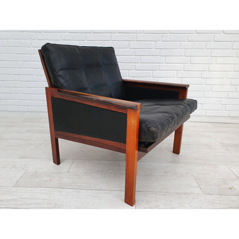 Vintage rosewood armchair design by Illum Wikkelsø, Capella series, 1970