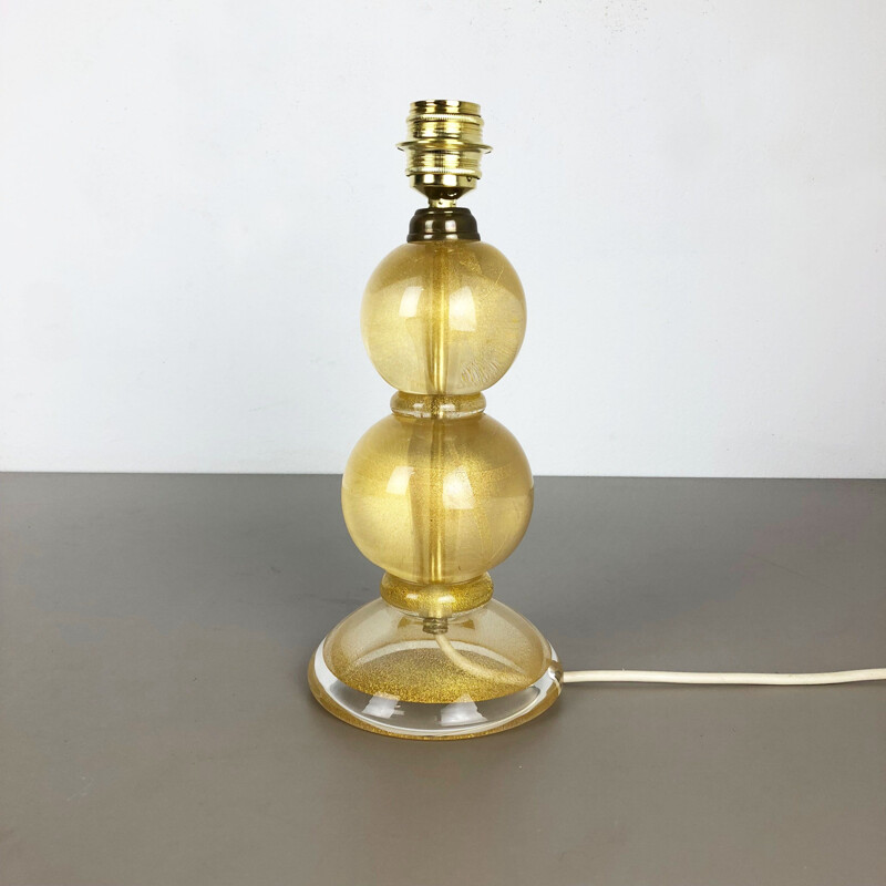 Lampe de table vintage en verre de Murano