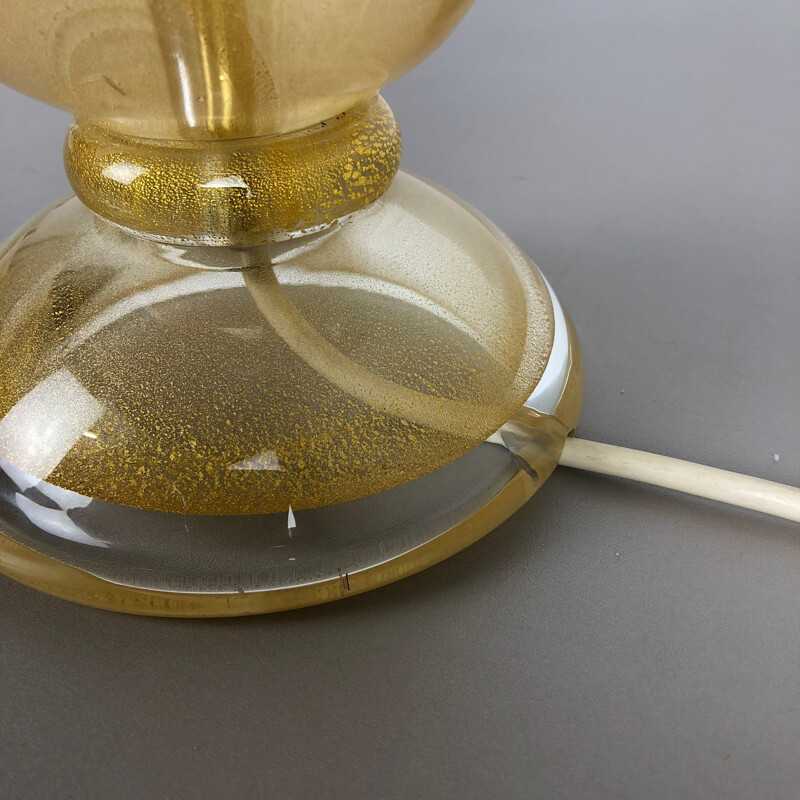 Lampe de table vintage en verre de Murano