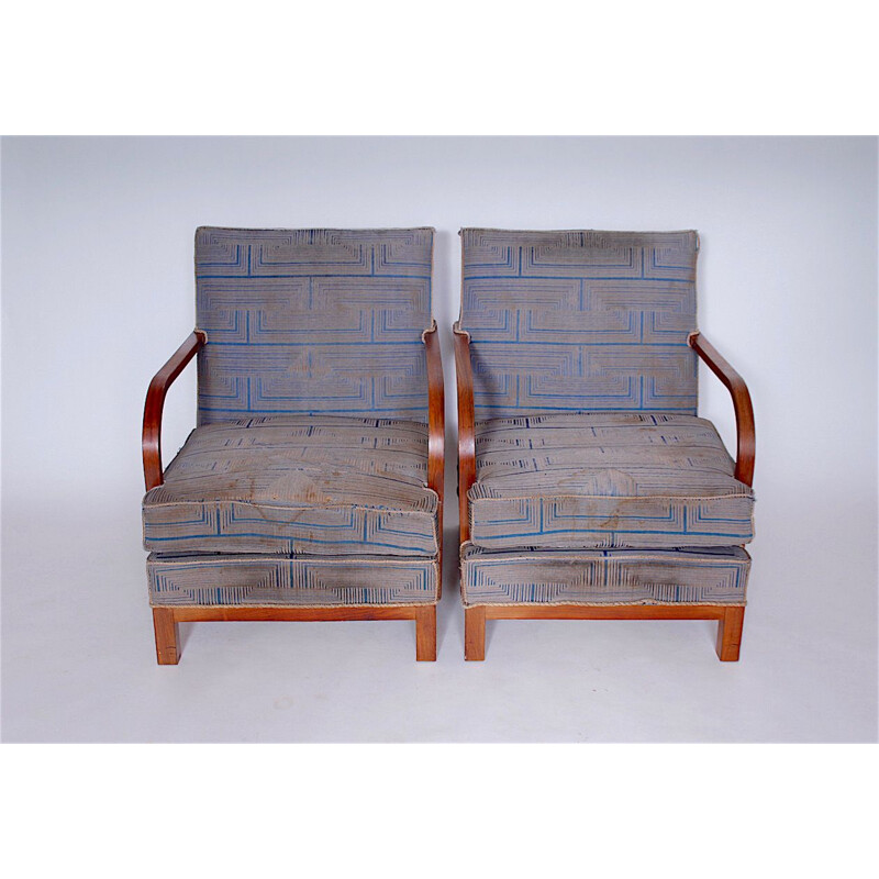 Set of 2 Art Deco vintage armchairs