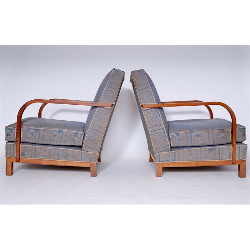 Set of 2 Art Deco vintage armchairs